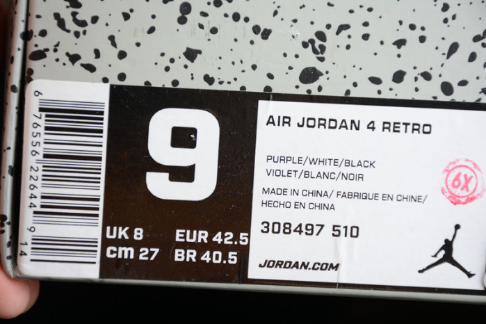 travis scott x air jordan 4 “purple” 308497-510