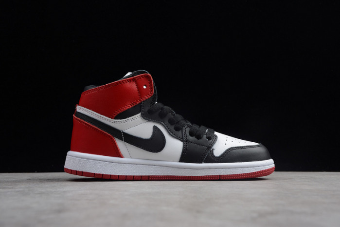 air jordan 1 kids high og “black toe” white/ black-varsity red mens 555088-125