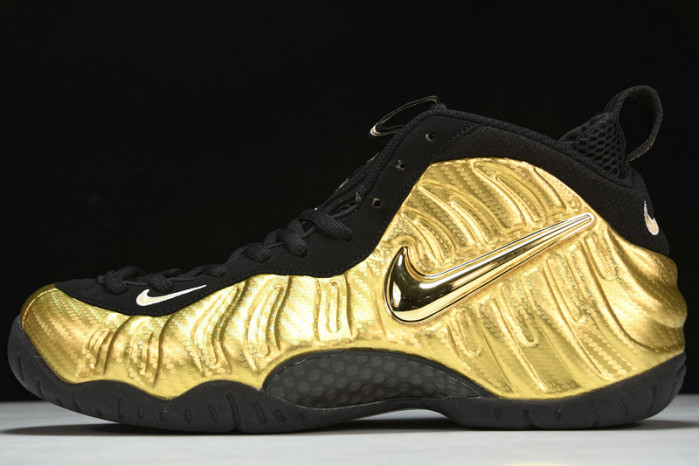 air foamposite pro “metallic gold” black mens 624041-701