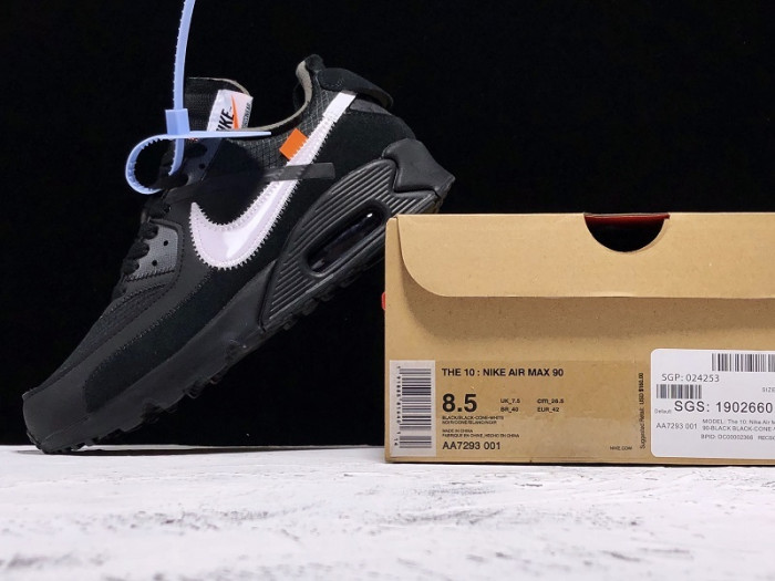 ofw nike air max 90 black cone white - aa7293-001