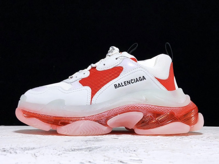 bl triple s ''clear sole'' trainers white red h903p048