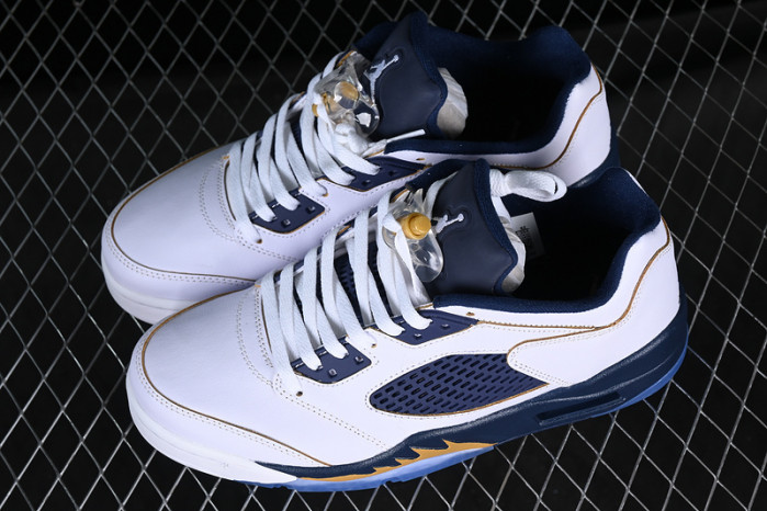 air jordan 5 low dunk from above white/blue 819171-135