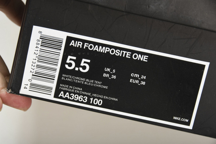 nike air foamposite one chrome white aa3963-100