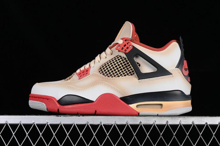 jordan air jordan 4 retro white/red/black/yellow aq9129-105