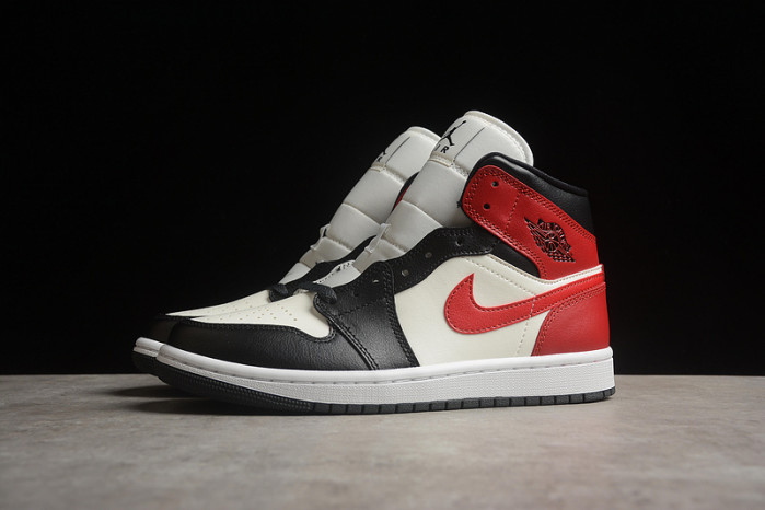 air jordan 1 mid gym red off noir bq6472-160