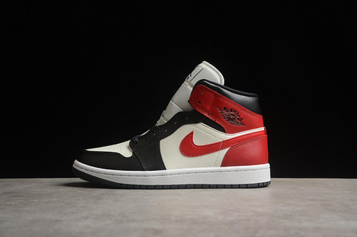 air jordan 1 mid gym red off noir bq6472-160