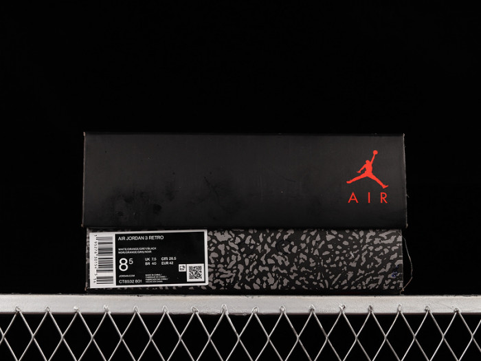 air jordan 3 retro "orange" ct8532-801