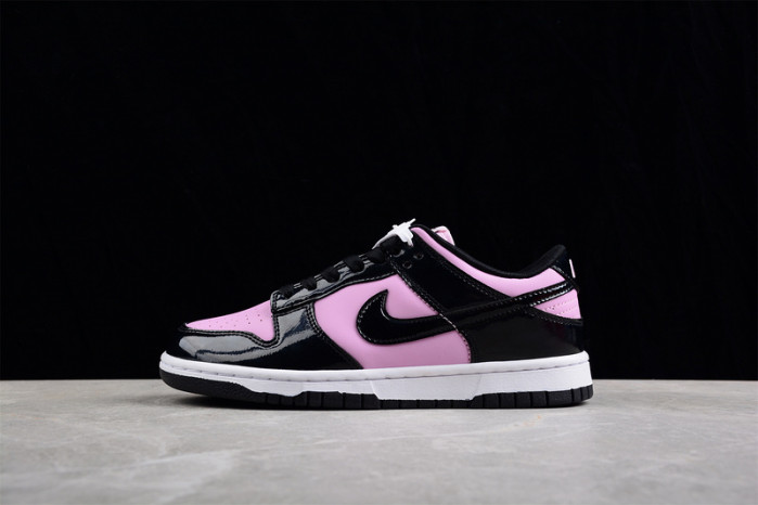 nike dunk low black patent pink dj9955-600