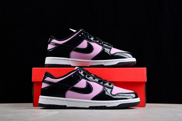nike dunk low black patent pink dj9955-600