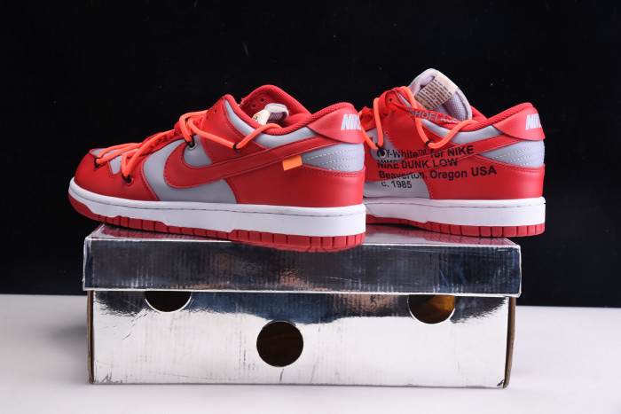 nike dunk low ofw university red - ct0856-600