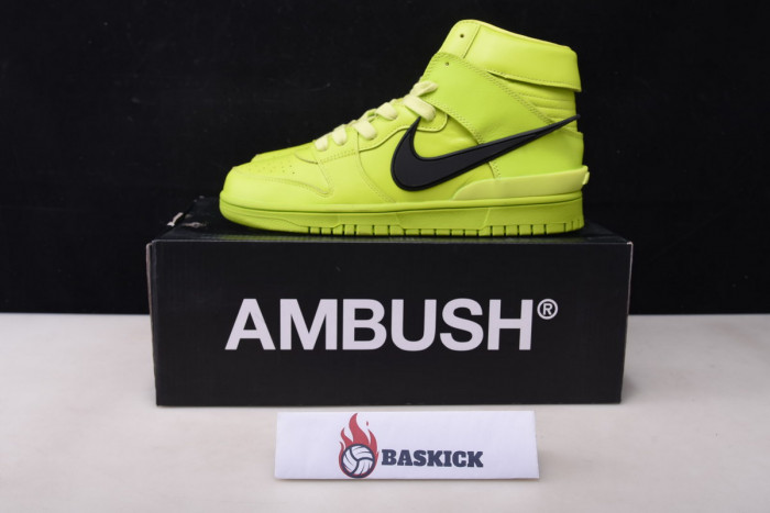 nike dunk high x ambush flash lime - cu7544-300