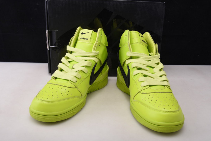 nike dunk high x ambush flash lime - cu7544-300
