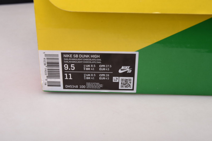 nike dunk high light chocolate - dh5348-100