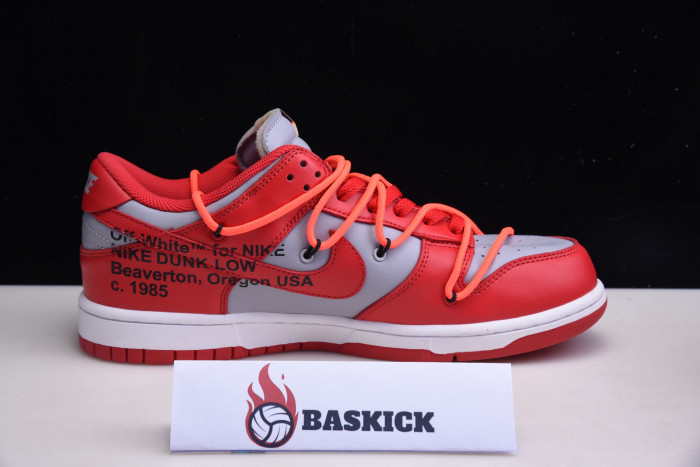nike dunk low ofw university red - ct0856-600