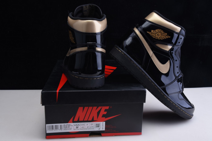 jordan 1 retro high black metallic gold (2020) 555088-032