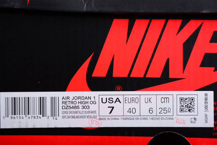 air jordan 1 retro high og gorge green - dz5485-303