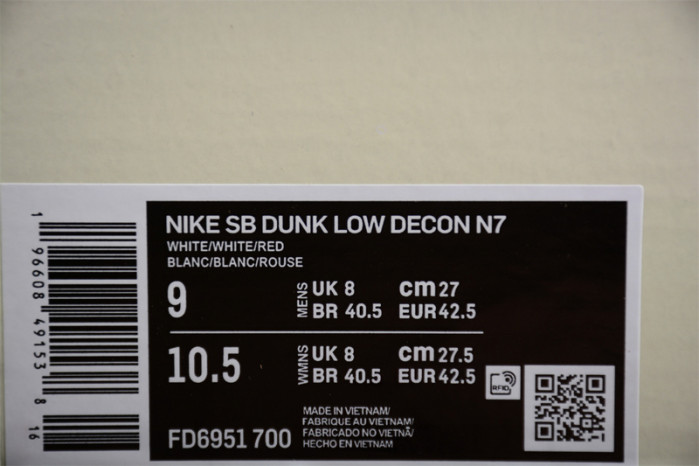 nike sb dunk low decon n7 white red fd6951-700