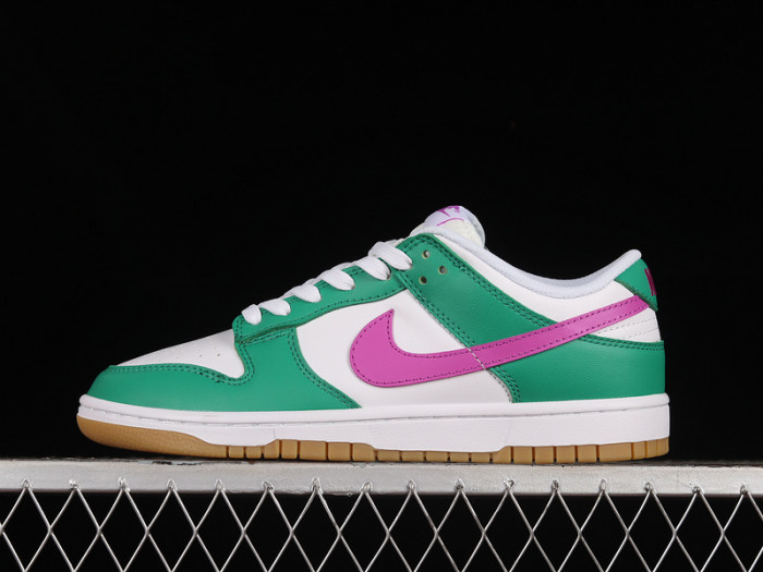 nike dunk low white stadium green fuchsia fd9922-151