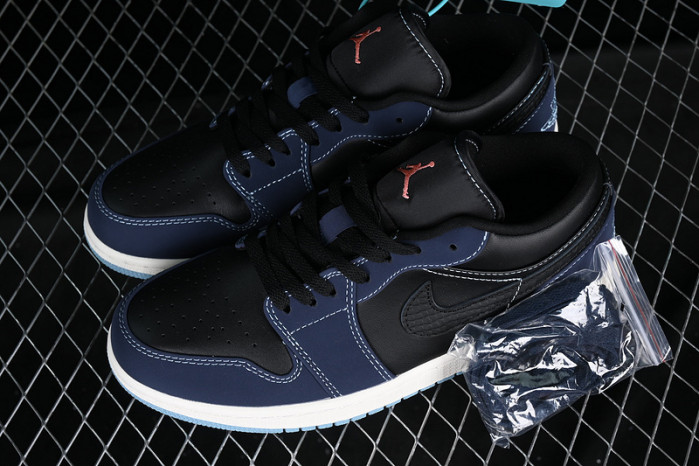 air jordan 1 low navy black snakeskin fj5478-010