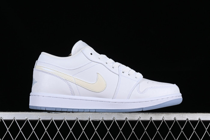 air jordan 1 low white/grey/silver fq9112-100