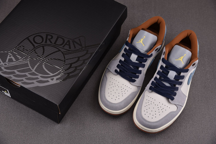 air jordan 1 low se phantom repaired denim swoosh fz5042-041